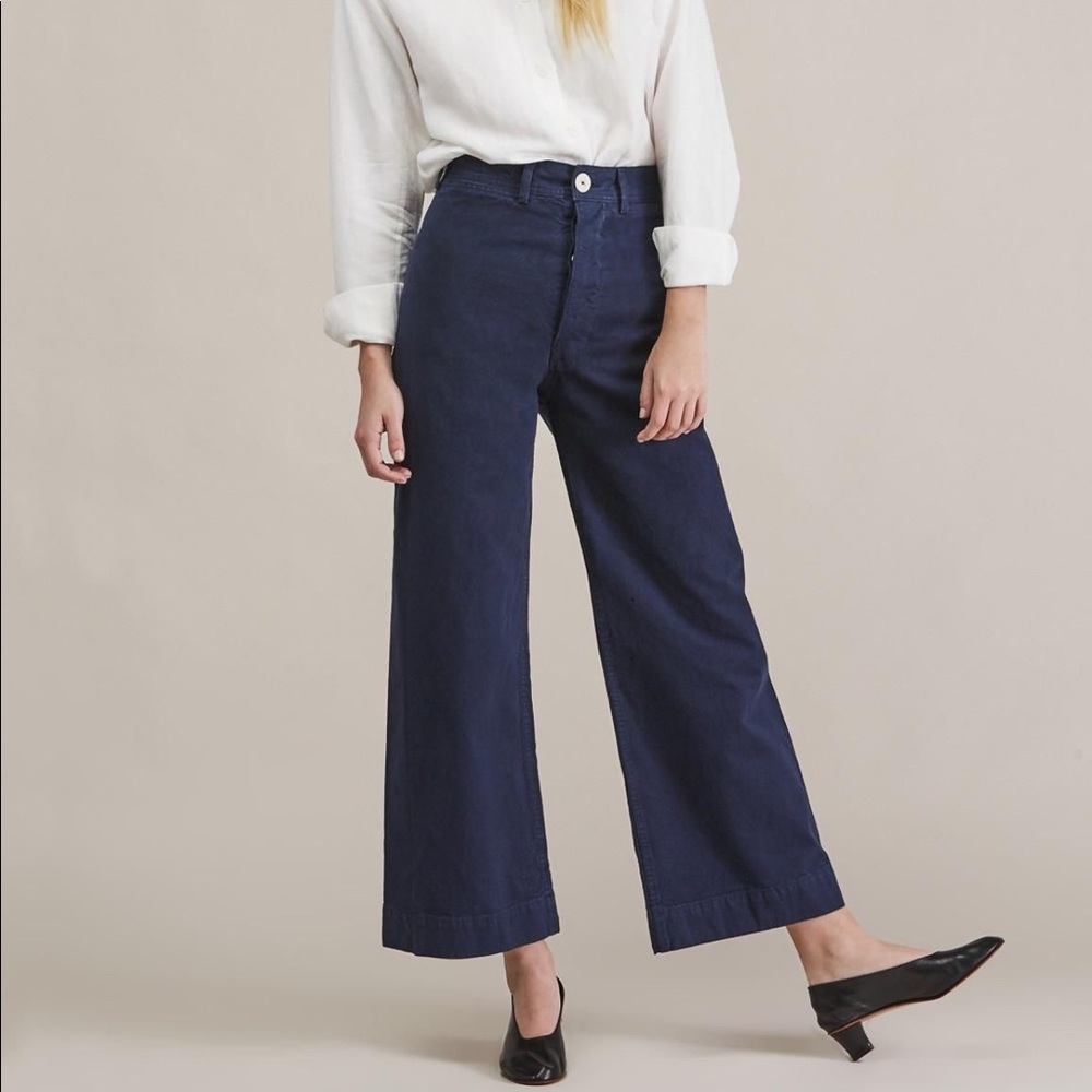 Jesse Kamm Navy Wide-Leg Pants